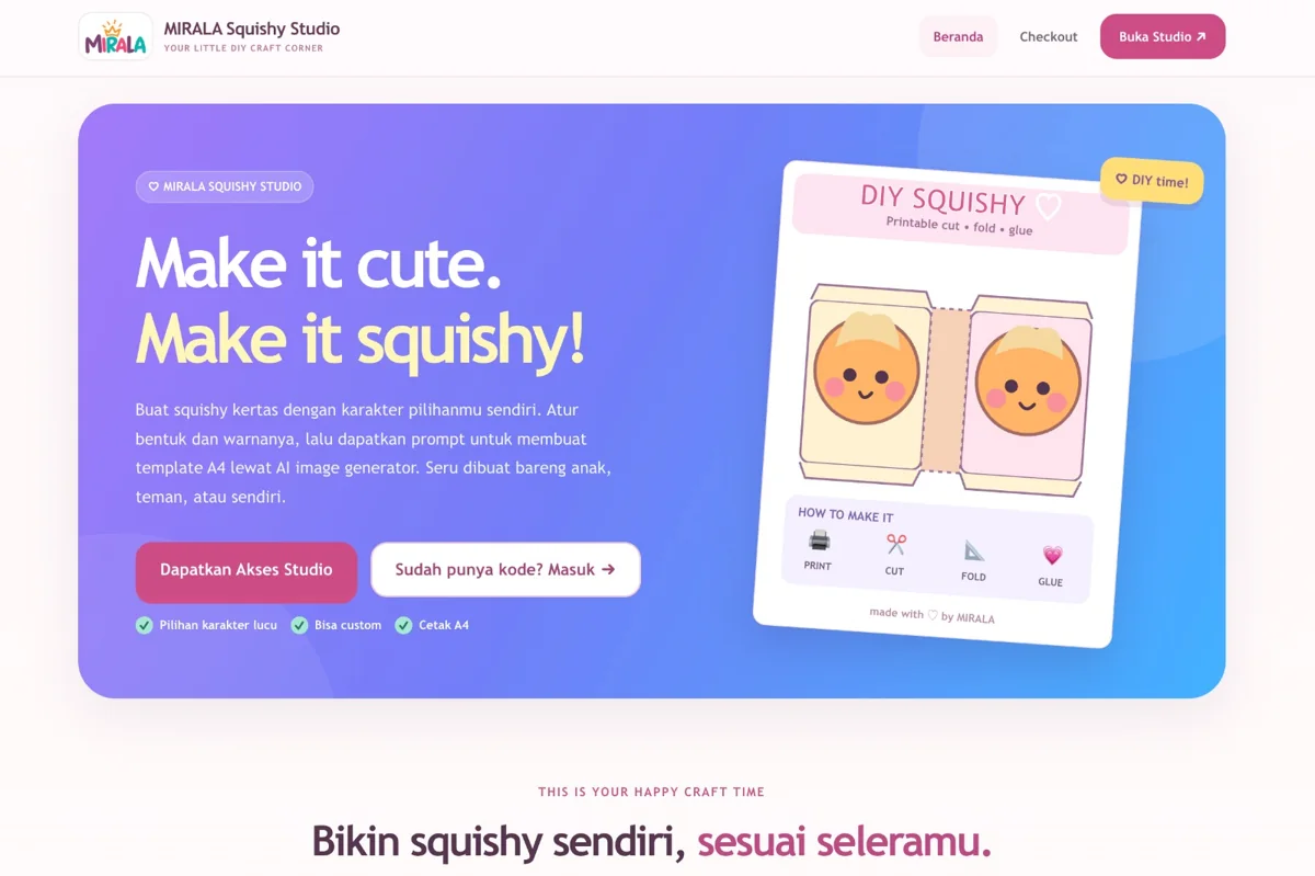 Cuplikan aplikasi MIRALA Squishy Studio